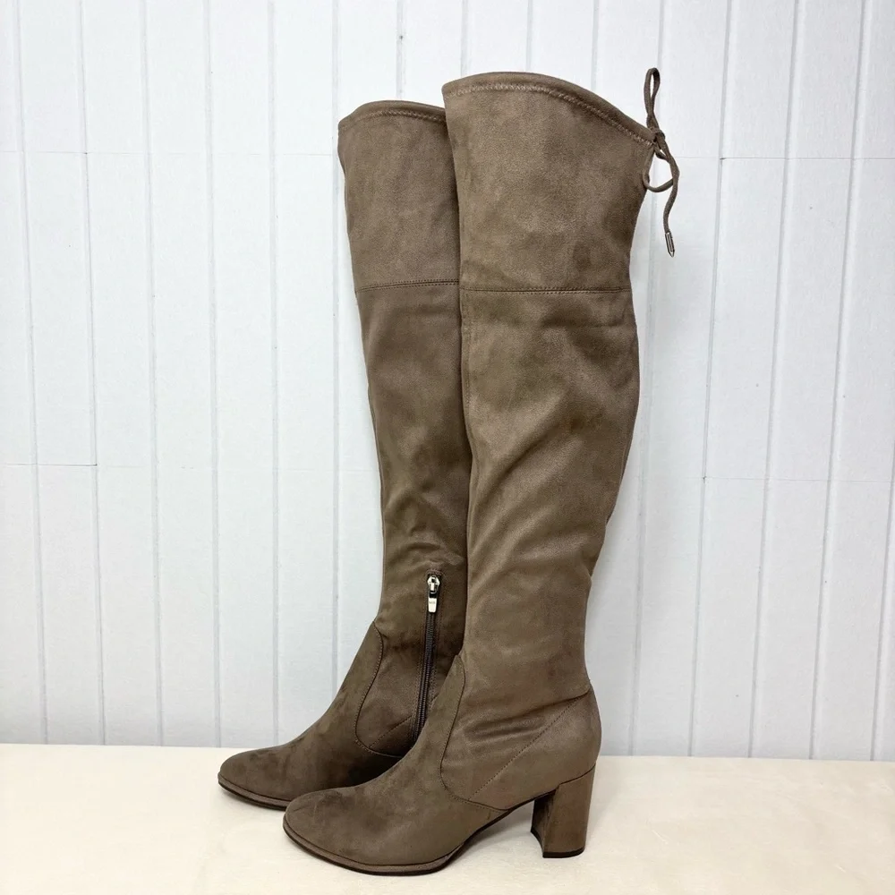 Marc Fisher‎ Over the Knee Boots Suede Taupe Size 8M